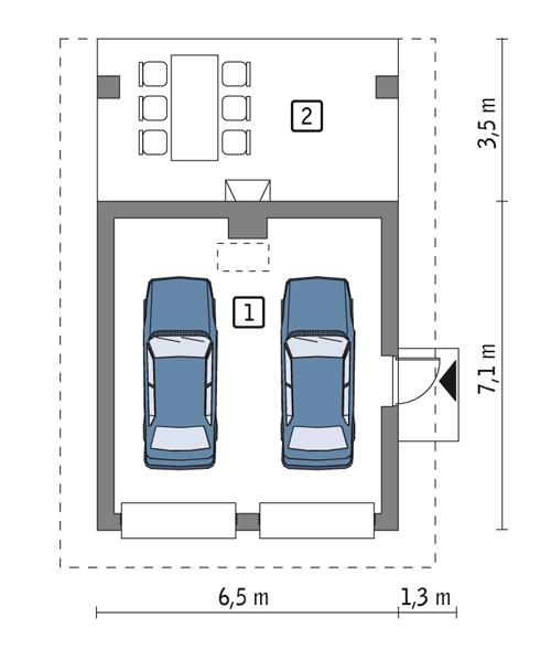Rzut parteru POW. 35,9 m²