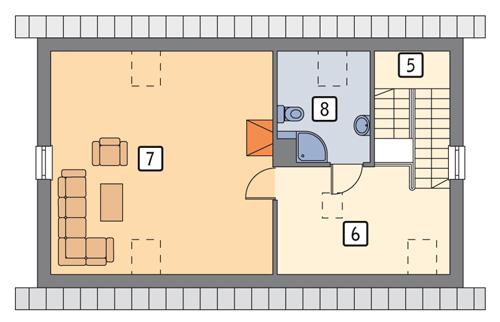 Rzut poddasza POW. 62,1 m²