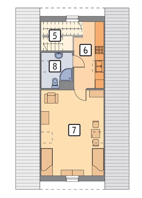 Rzut poddasza POW. 59,1 m²