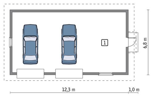 Rzut parteru POW. 73,1 m²