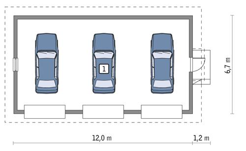 Rzut parteru POW. 73,1 m²