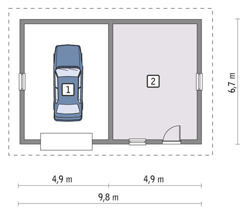 Rzut parteru POW. 56,4 m²