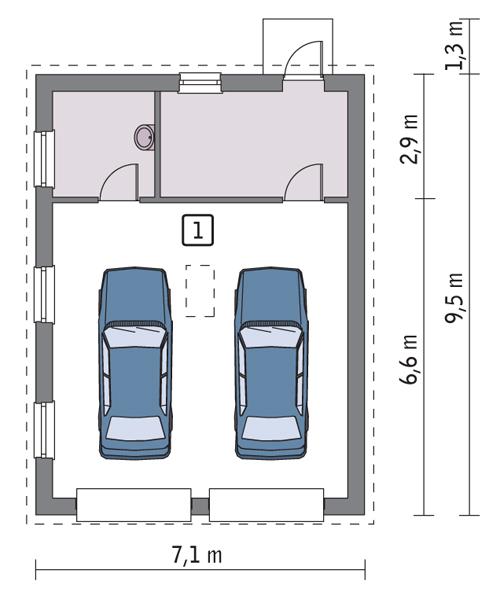 Rzut parteru POW. 54,0 m²