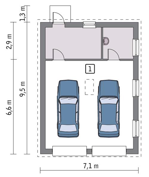 Rzut parteru lustro POW. 54,0 m²