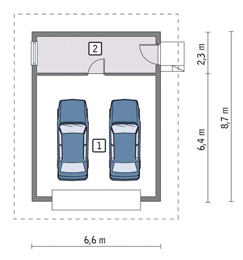 Rzut parteru POW. 48,1 m²