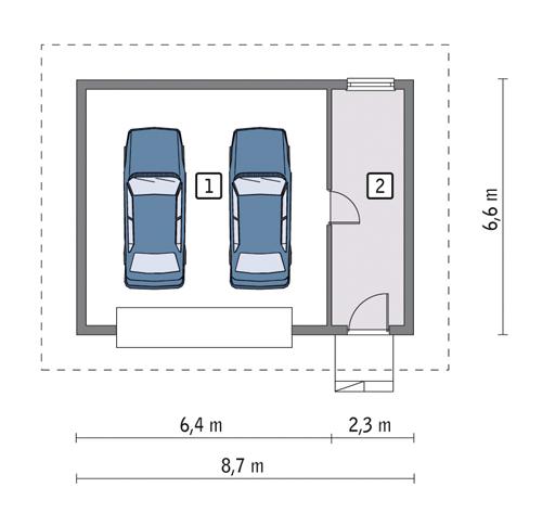 Rzut parteru POW. 48,1 m²