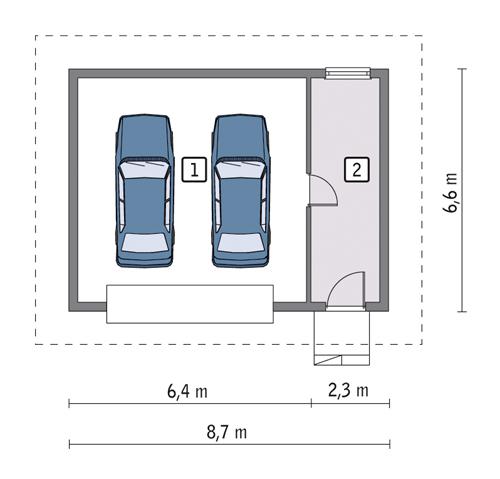 Rzut parteru POW. 48,1 m²