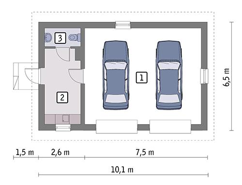 Rzut parteru POW. 50,9 m²