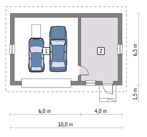 Rzut parteru POW. 51,9 m²