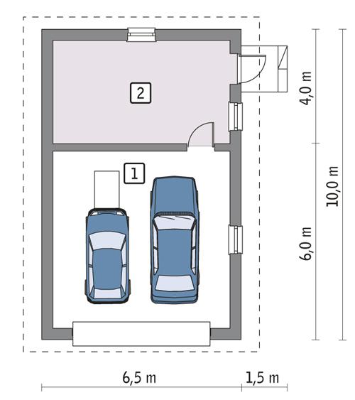 Rzut parteru POW. 51,9 m²
