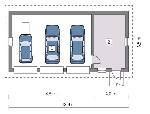 Rzut parteru POW. 67,4 m²