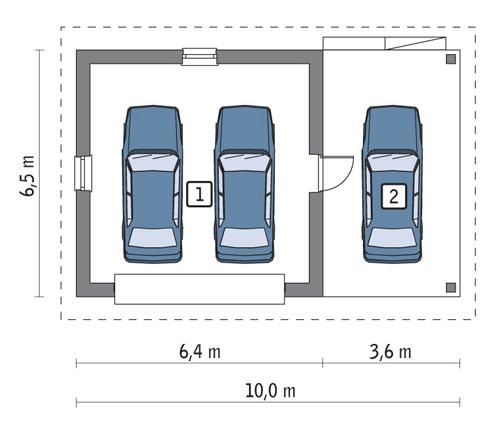 Rzut parteru lustro POW. 56,1 m²