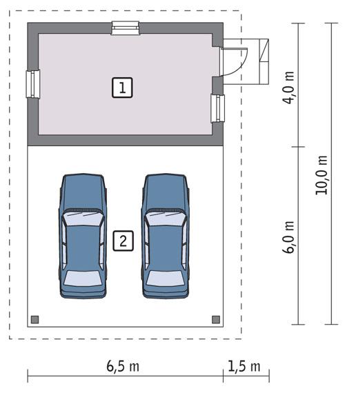 Rzut parteru POW. 58,0 m²