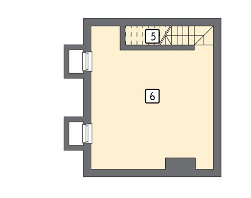 Rzut piwnicy lustro POW. 36,9 m²