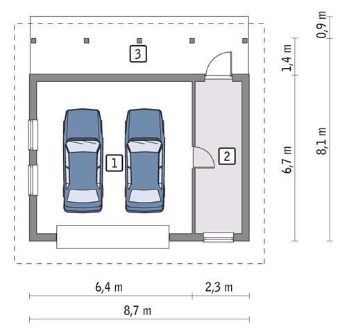 Rzut parteru POW. 68,1 m²