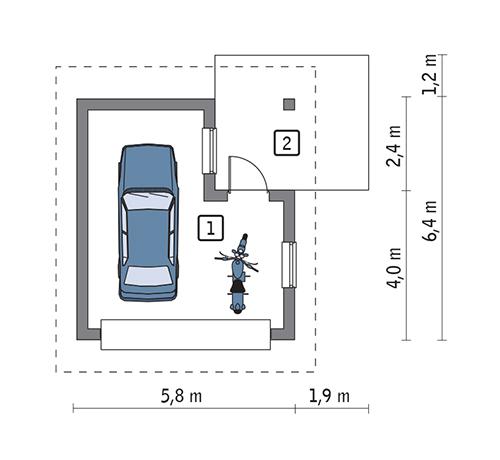 Rzut parteru POW. 24,6 m²