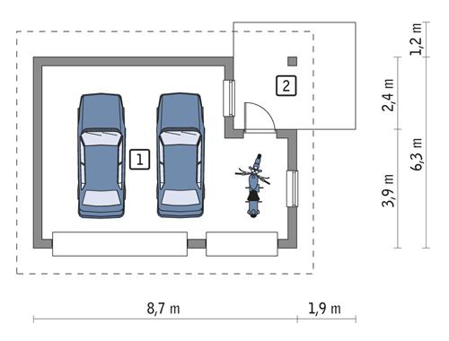 Rzut parteru POW. 41,5 m²