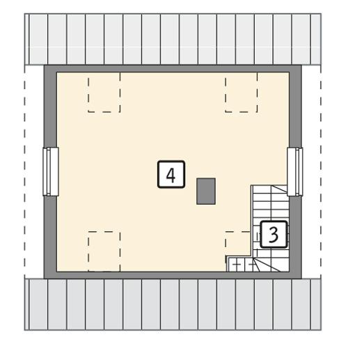 Rzut poddasza POW. 34,2 m²