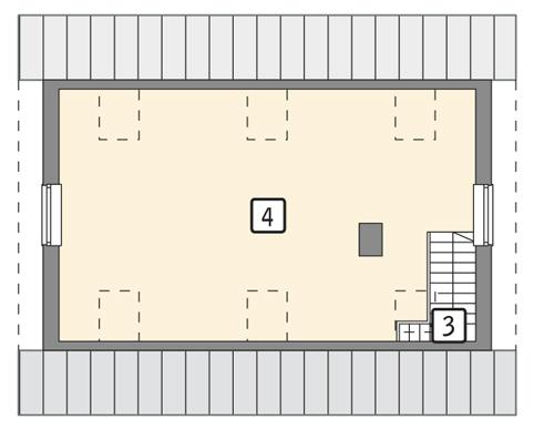 Rzut poddasza POW. 49,1 m²