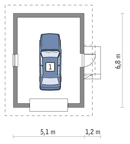 Rzut parteru POW. 28,2 m²
