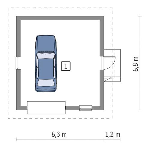 Rzut parteru POW. 35,7 m²