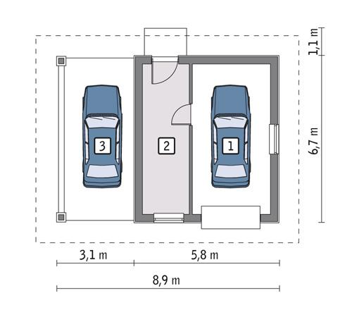 Rzut parteru POW. 30,0 m²