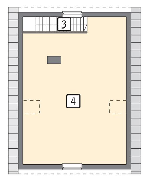 Rzut poddasza POW. 55,6 m²
