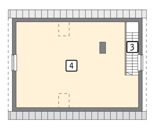 Rzut poddasza POW. 57,2 m²