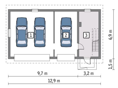 Rzut parteru POW. 75,2 m²