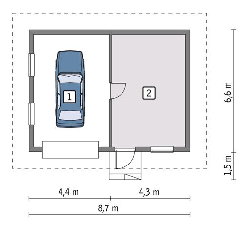Rzut parteru POW. 48,1 m²