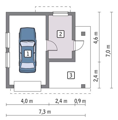 Rzut parteru POW. 29,5 m²