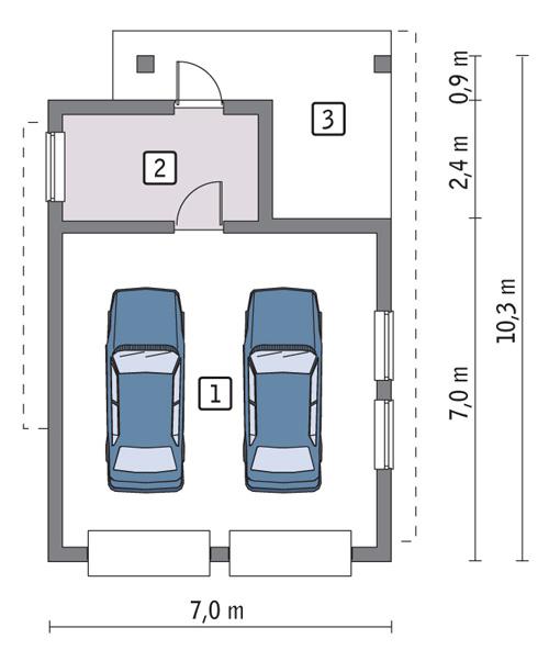Rzut parteru POW. 48,5 m²