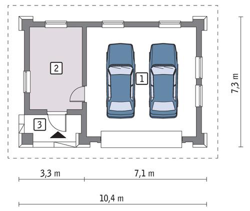 Rzut parteru POW. 49,4 m²
