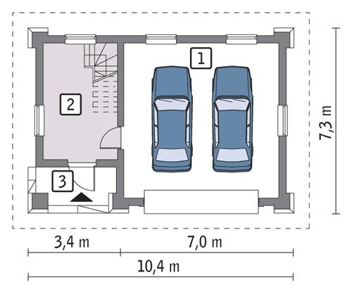 Rzut parteru POW. 49,4 m²
