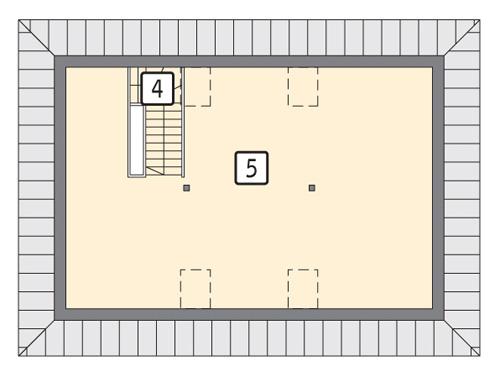 Rzut poddasza POW. 54,6 m²