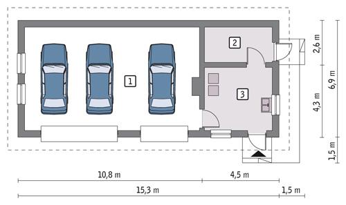Rzut parteru POW. 83,9 m²