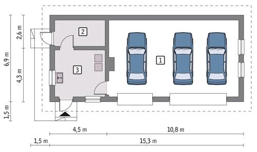 Rzut parteru lustro POW. 83,9 m²