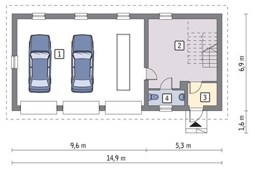 Rzut parteru POW. 82,6 m²