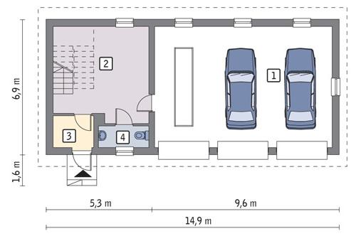 Rzut parteru lustro POW. 82,6 m²