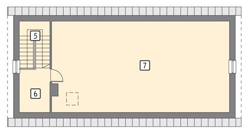 Rzut poddasza lustro POW. 85,3 m²