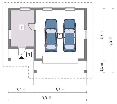 Rzut parteru POW. 54,4 m²