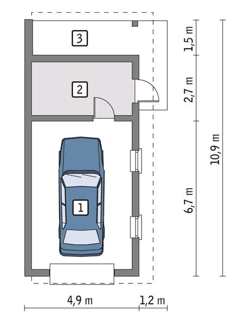 Rzut parteru POW. 35,8 m²