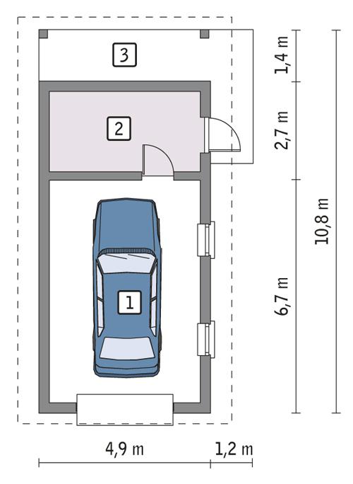 Rzut parteru POW. 47,2 m²