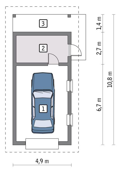 Rzut parteru POW. 35,8 m²