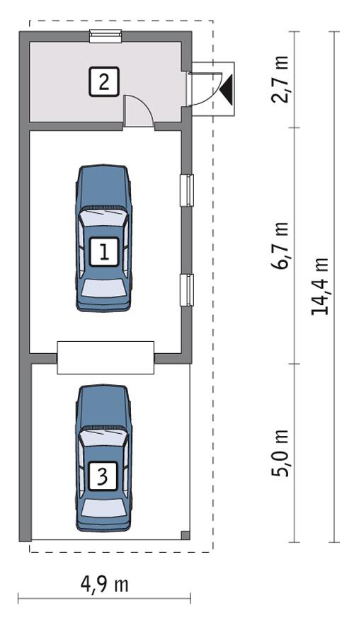Rzut parteru POW. 57,8 m²