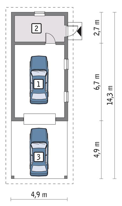 Rzut parteru POW. 59,2 m²
