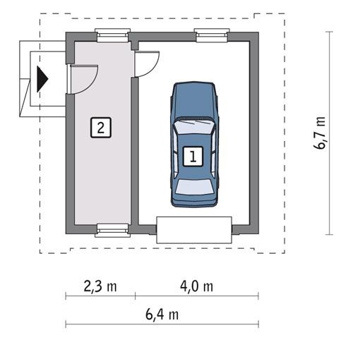 Rzut parteru POW. 32,9 m²