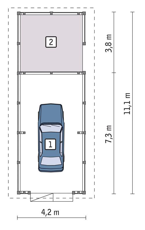 Rzut parteru POW. 38,5 m²
