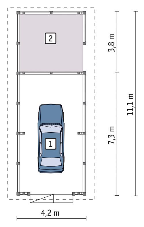 Rzut parteru POW. 38,5 m²