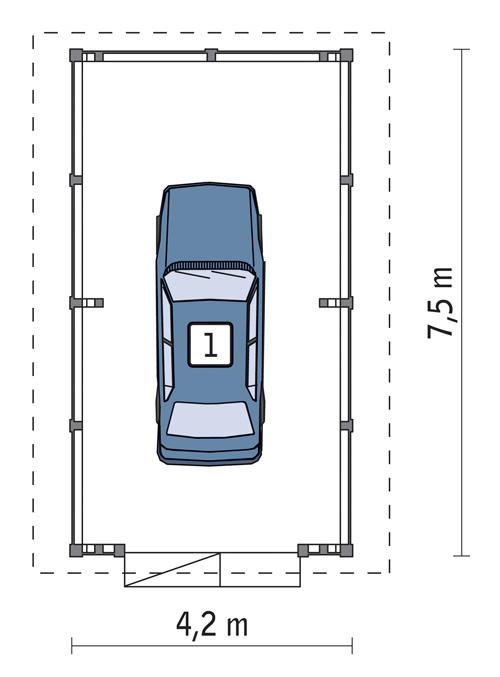 Rzut parteru POW. 25,3 m²